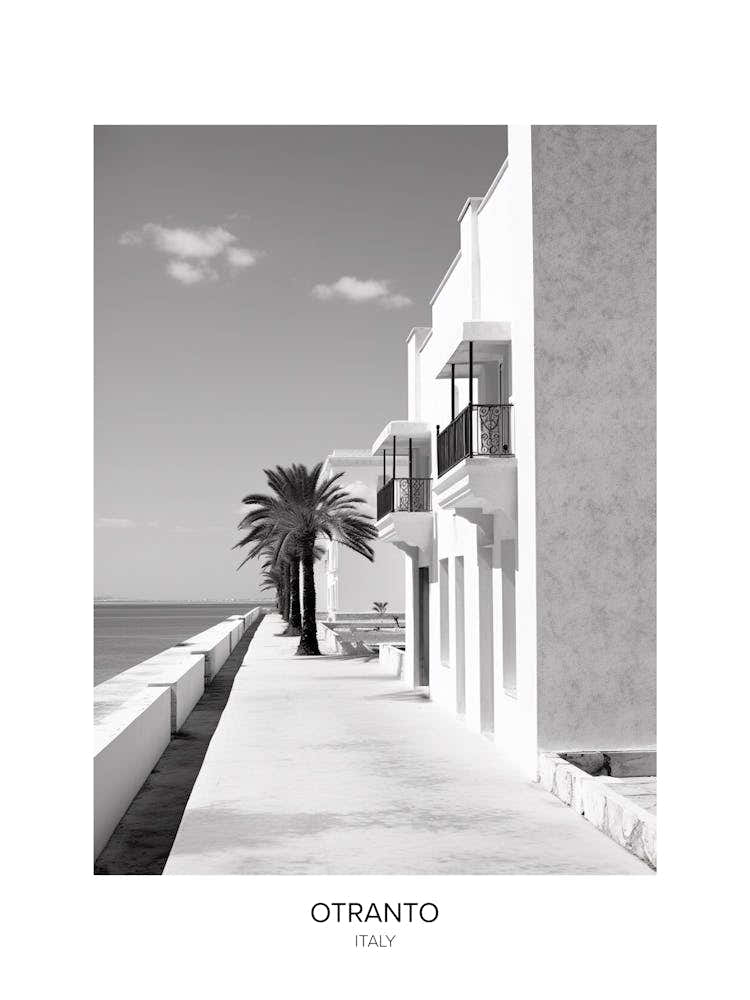 Poster Of Otranto, Italy, Black And White Photo 2