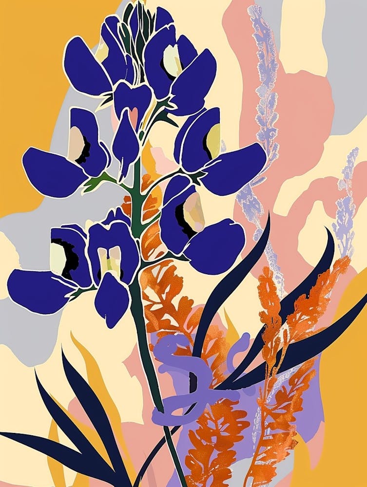 Colourful Flower Illustration Bluebonnet 3