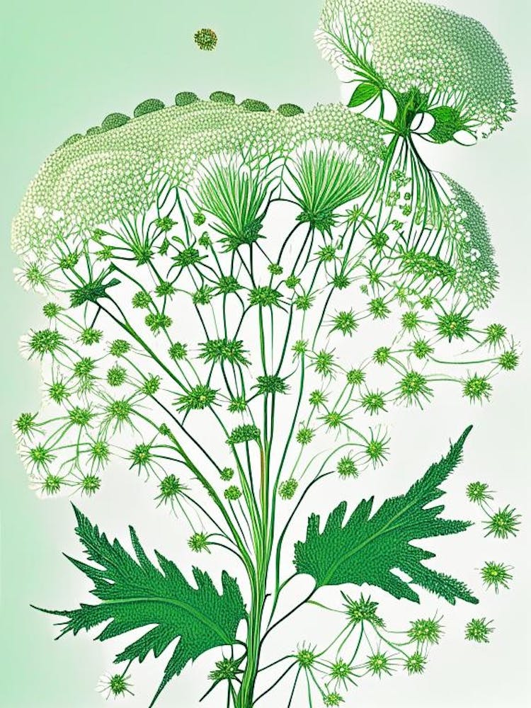 Wilde Möhre 1 - Florales Botanisches Vintage Poster