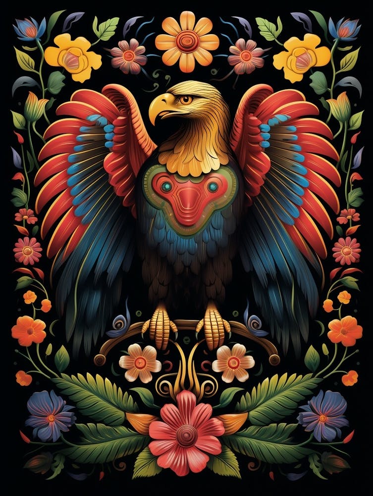 Folk Bird Illustration Golden Eagle 3