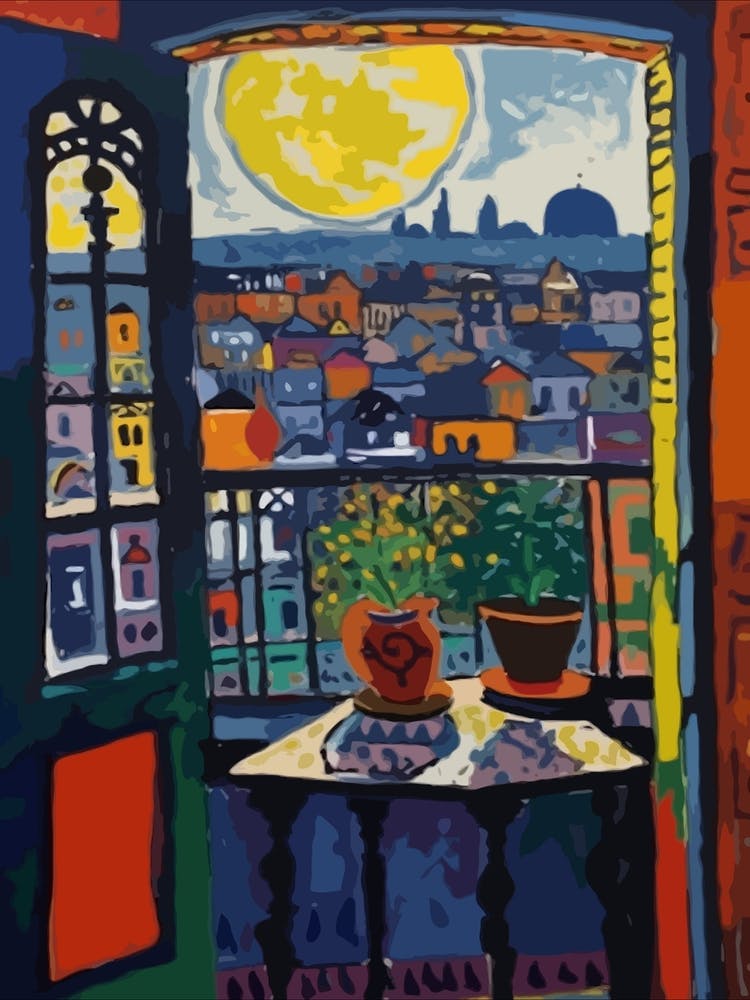 Window View Of London In The Style Of Fauvist 2