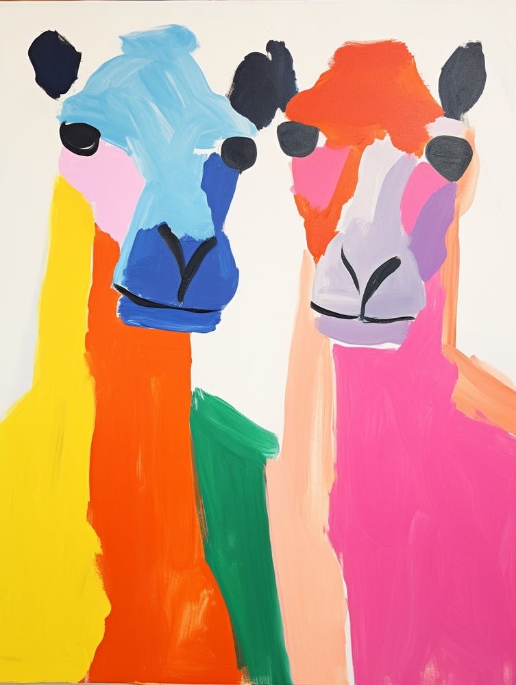 Colourful Kids Animal Art Camel 1