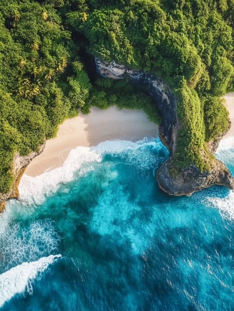 Aerial View Of A Beach In Bali 1