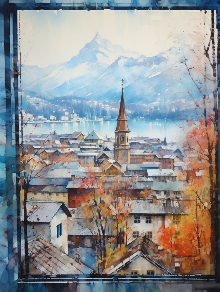 Winter Cityscape Lucerne Switzerland 2