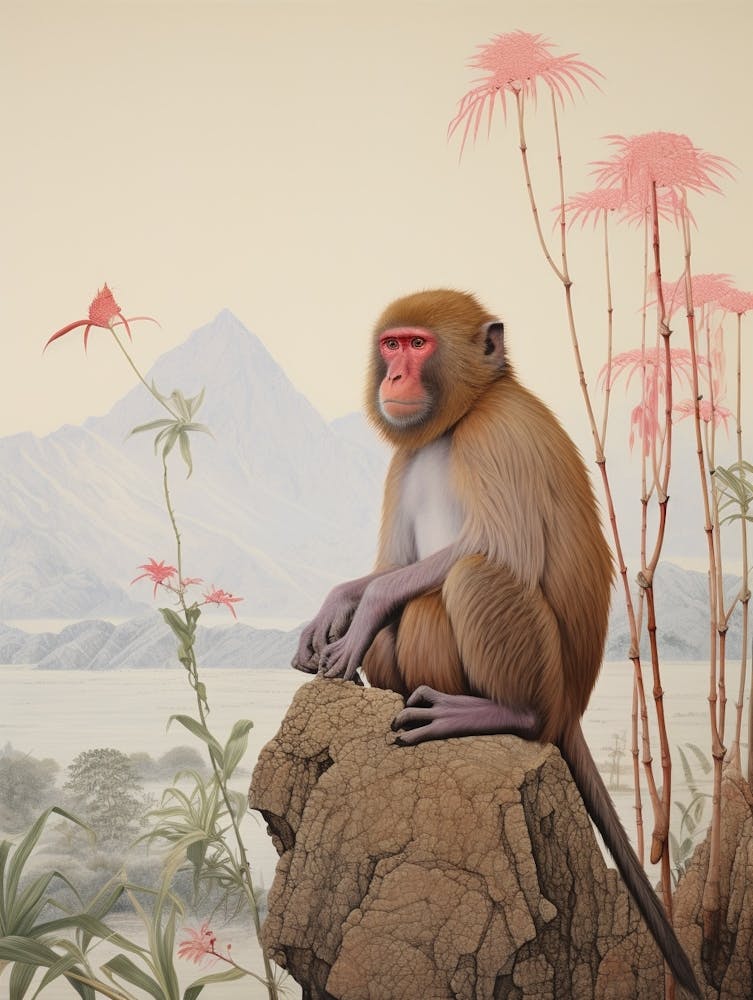 Macaque 3 Tropical Animal Portrait