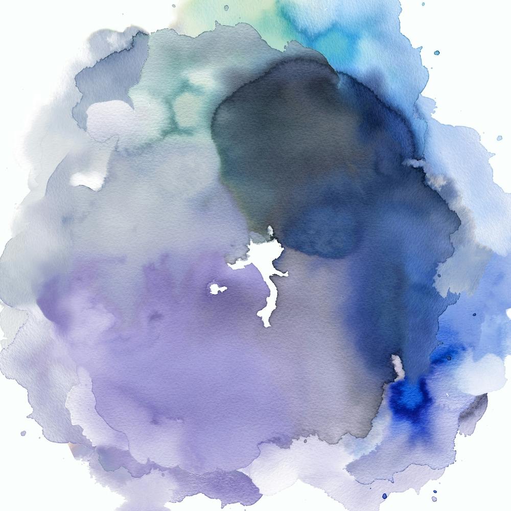Watercolor Circle Blue Square