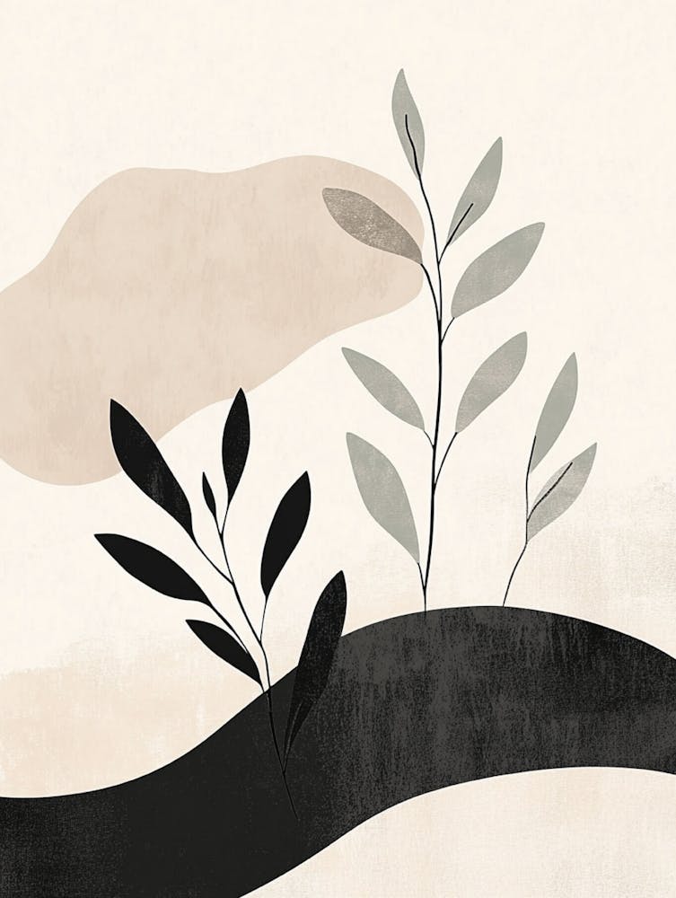 Abstract Black And White Painting 4