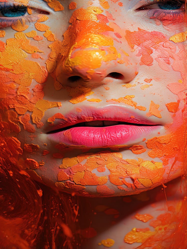 Orange Paint On Face