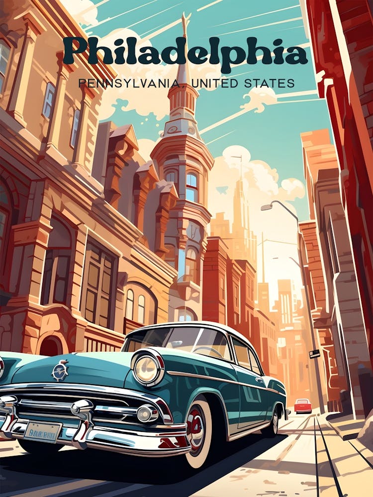 Philadelphia Pennsylvania United States Culture Voyage Art Illustration