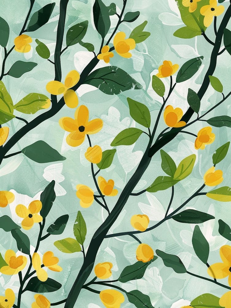 Alder Tree Flat Illustration 2