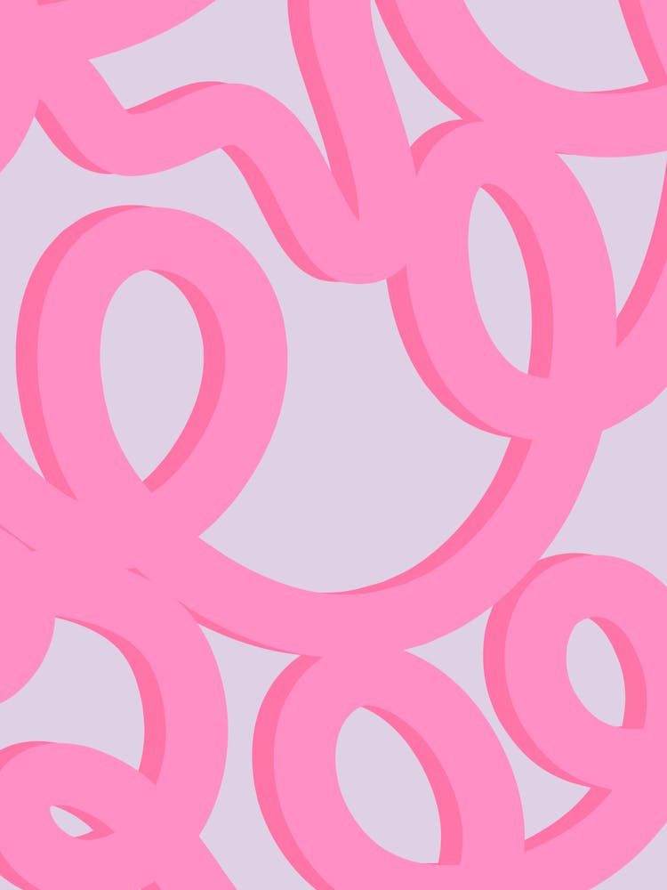 Retro Lines Abstract Brush Shapes Pink And Purple