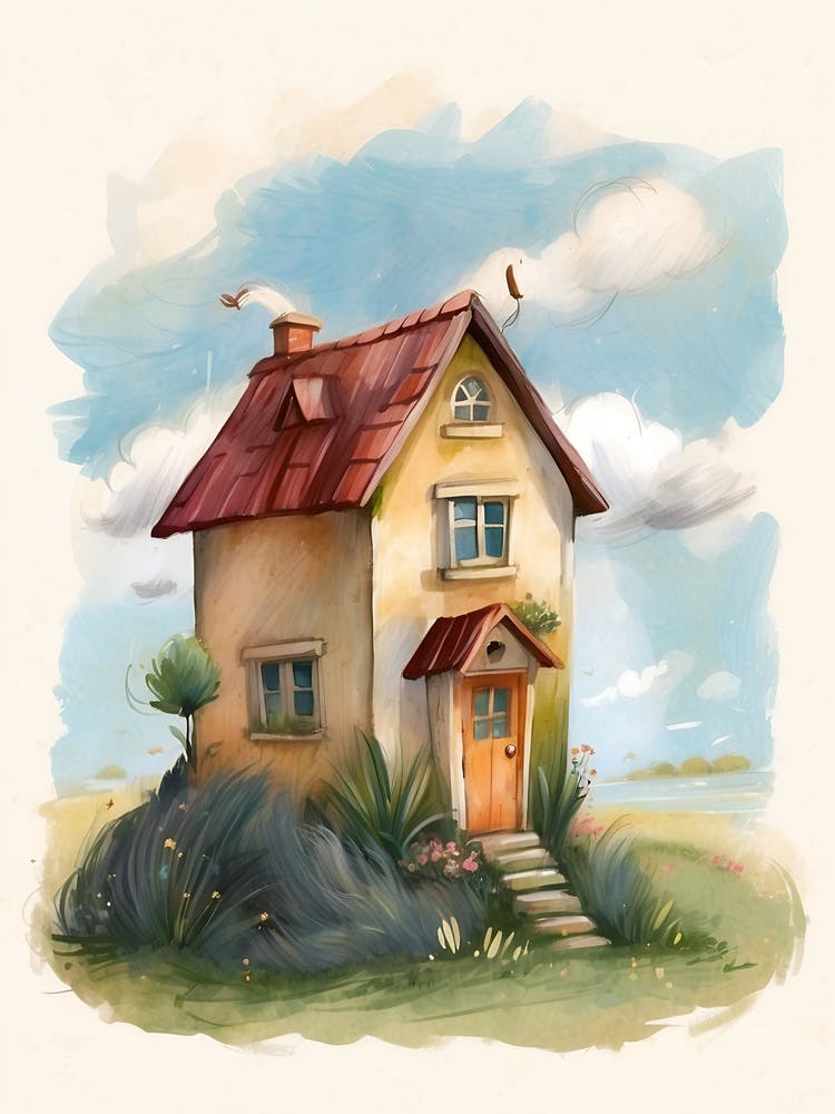 Watercolor House Illustration