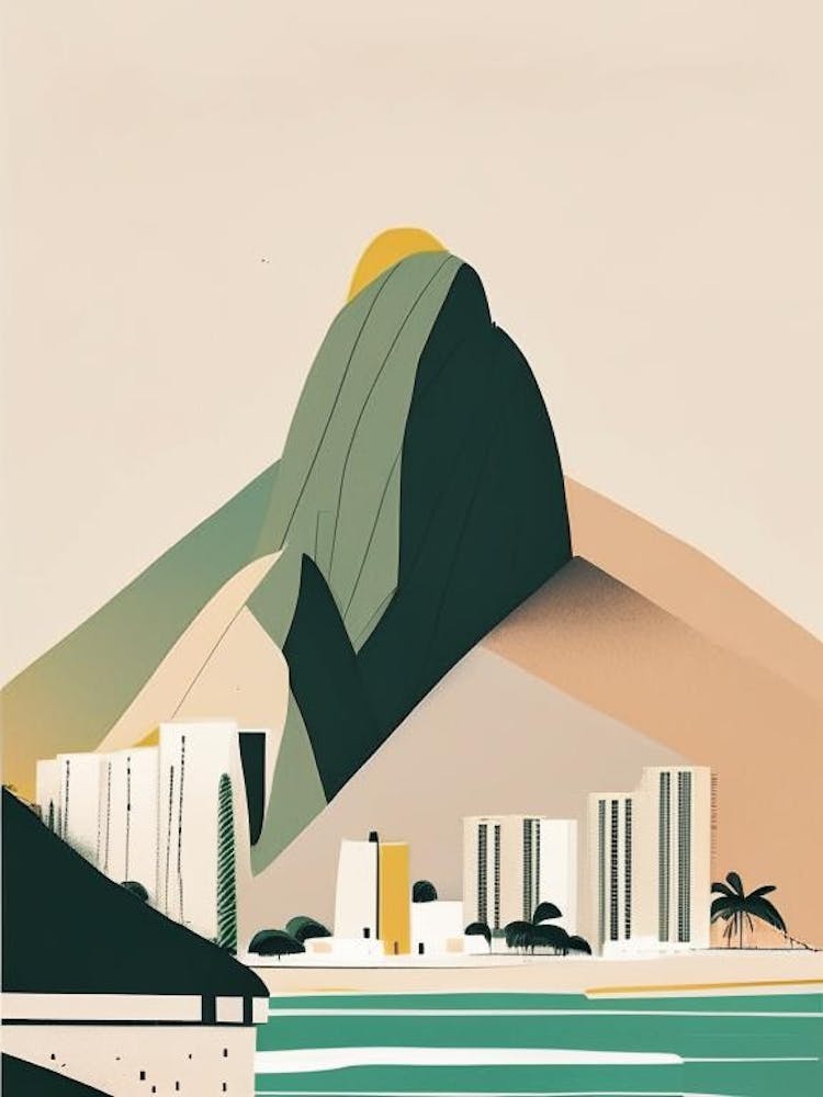 Rio De Janeiro Brazil Simplistic Tropical Destination