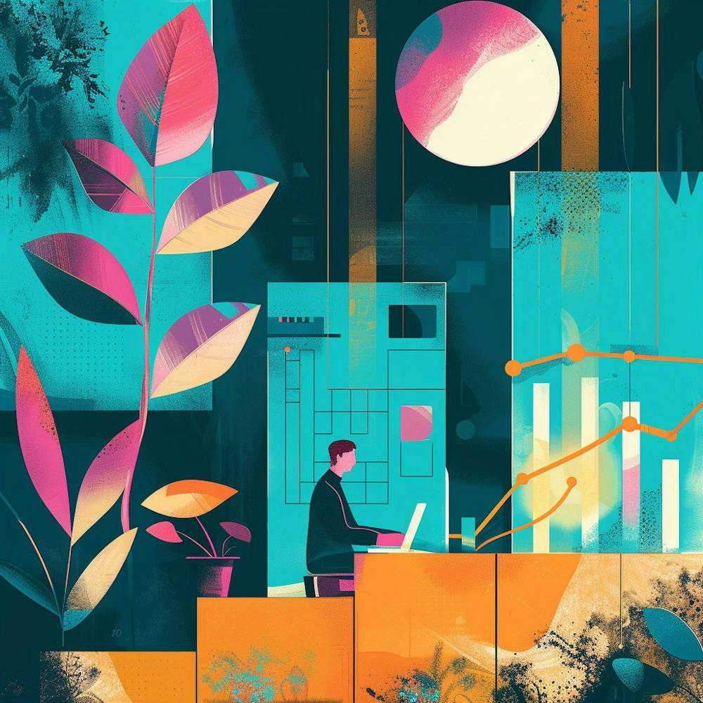 Illustration Of A Businessman At Work