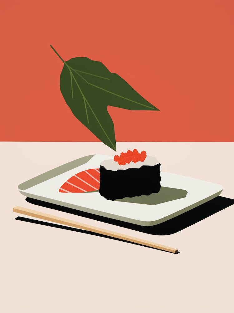 Matisse Inspired Sushi Japan Kitchen Poster
