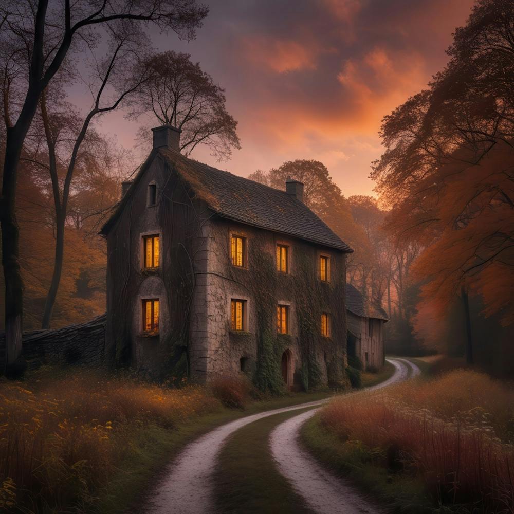 Old House At Sunset 1