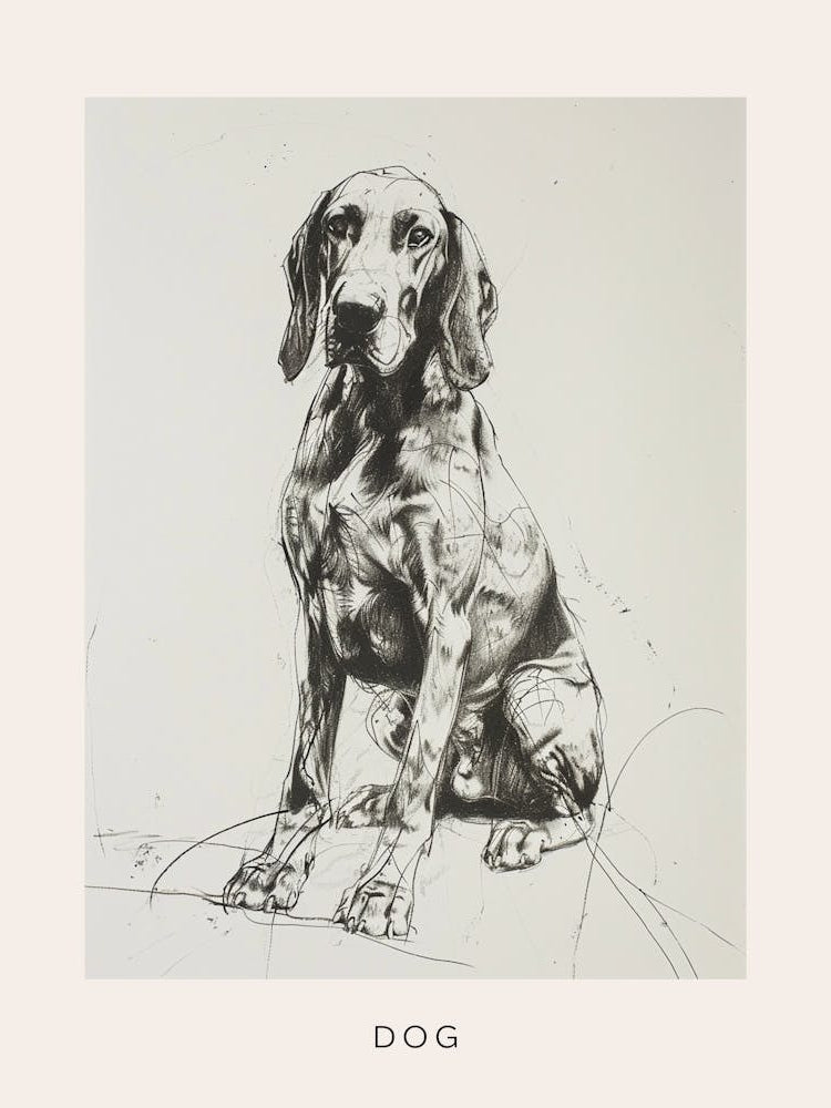 Black And Tan Line Sketch 3 Poster