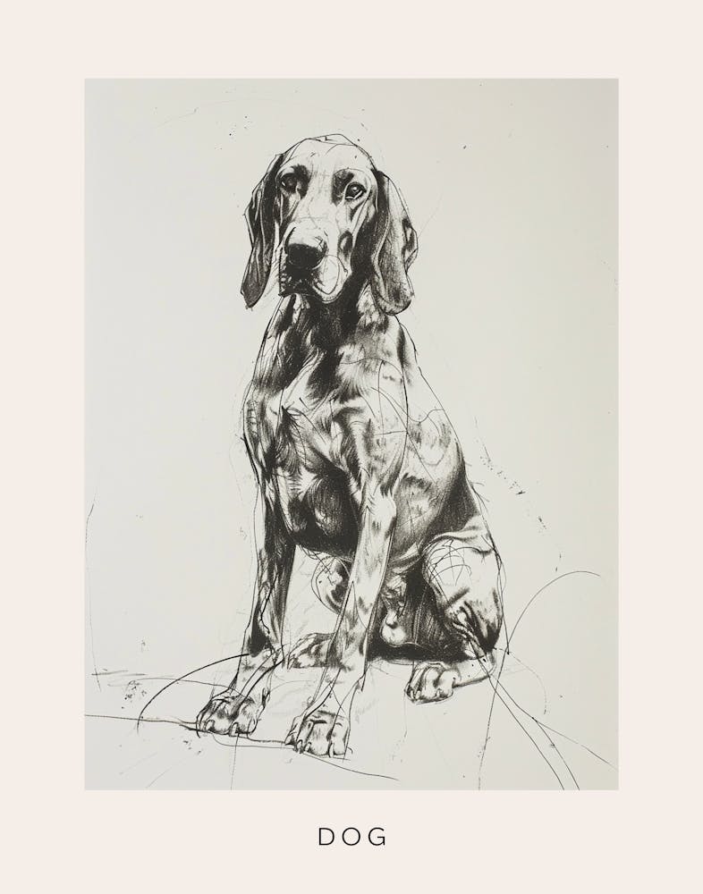 Black And Tan Line Sketch 3 Poster