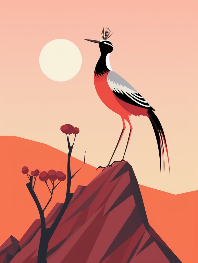 Minimalist Roadrunner 3 Illustration
