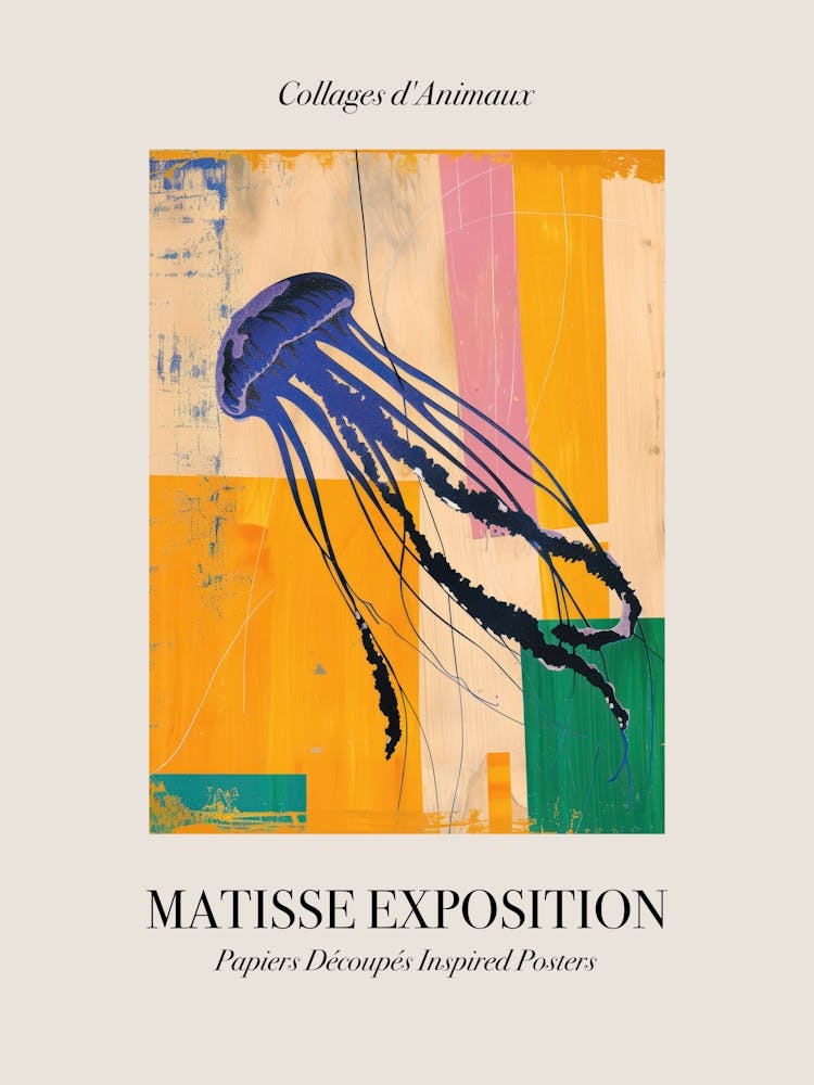 Jellyfish 2 Matisse Inspired Exposition Animals Poster