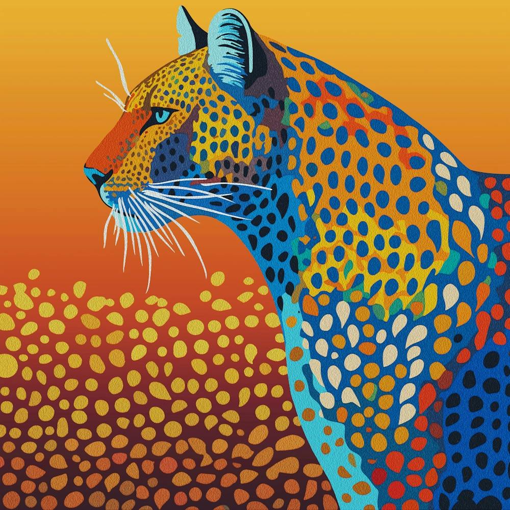 Abstract Vibrant Leopard Art