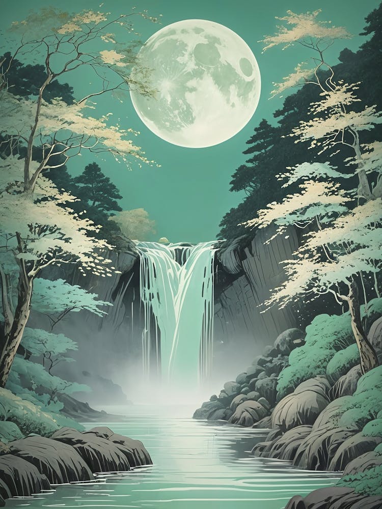Moonlit Waterfall no3