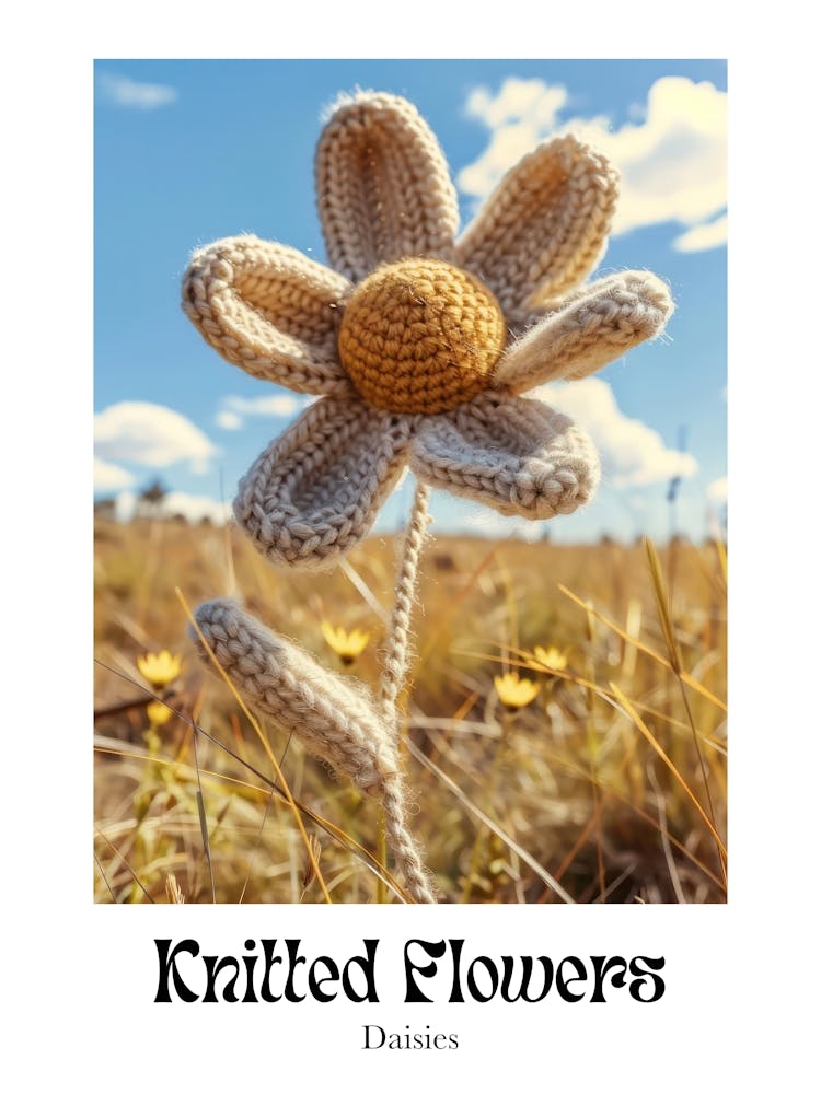Knitted Flowers Daisies 4