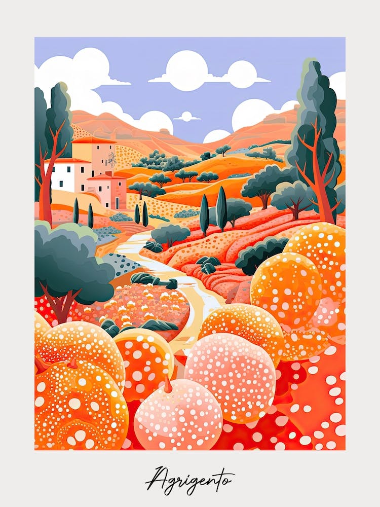 Poster Of Agrigento, Italy, Illustration In The Style Of Pop Art 2