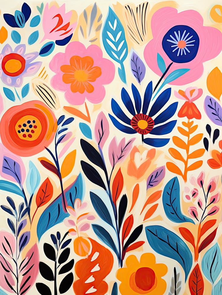 Flowers 58, Matisse style, Floral texture