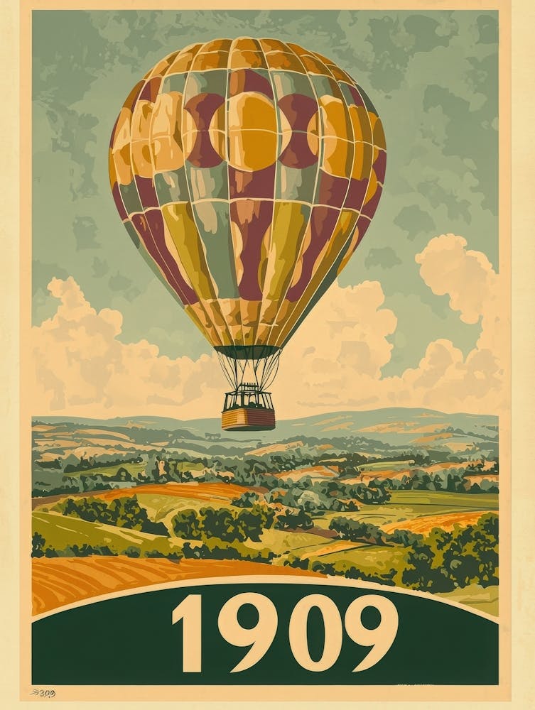 Aihrgdesign Affiche de Voyage Vintage d'une Montgolfière Flottante 66ab37d6 0f11 4321 B340 62db40c0aae2 3