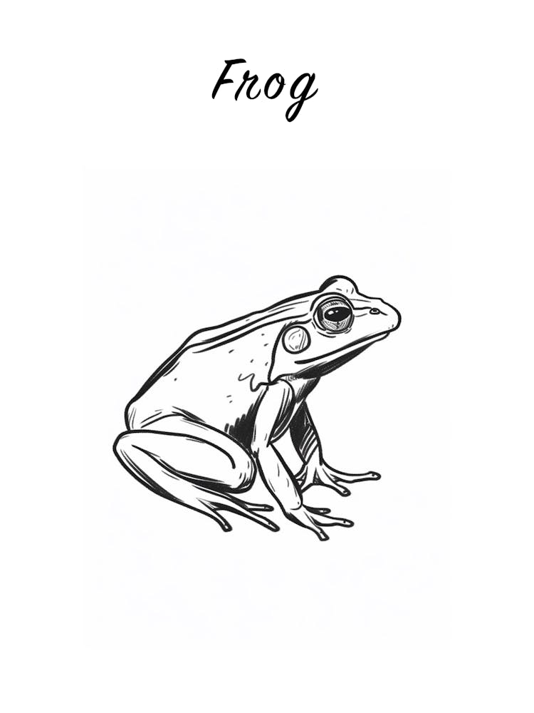 B&W Frog Poster