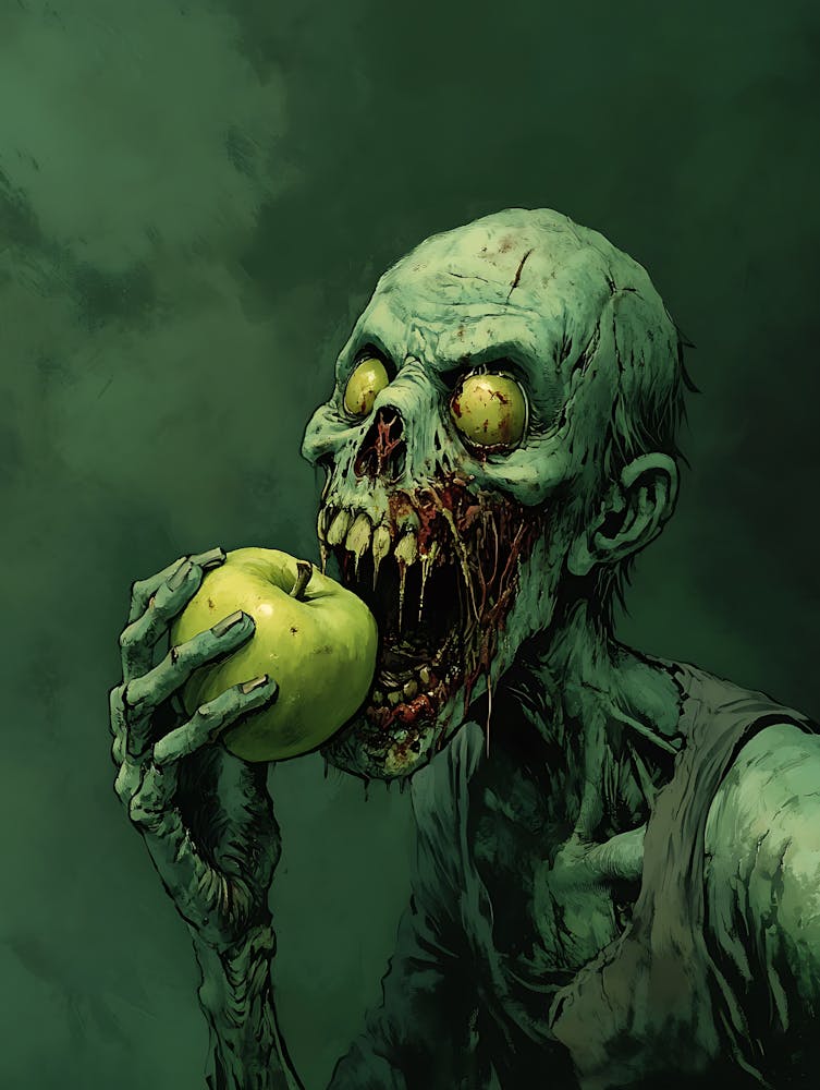 Zombie Eating Apple