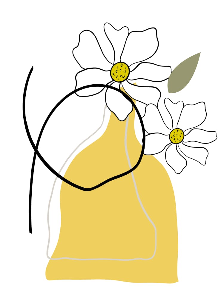 Yellow Vase With Flowers