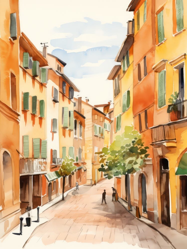 Bologna, Italy Watercolour Streets 3