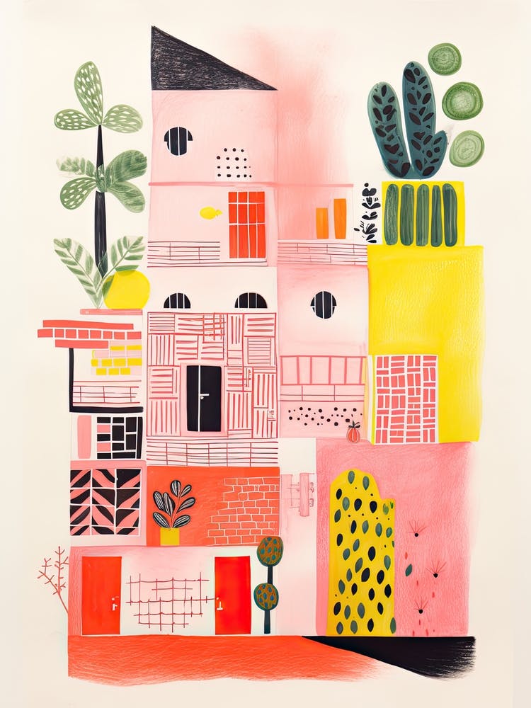 A House In Havana, Abstract Risograph Style 2