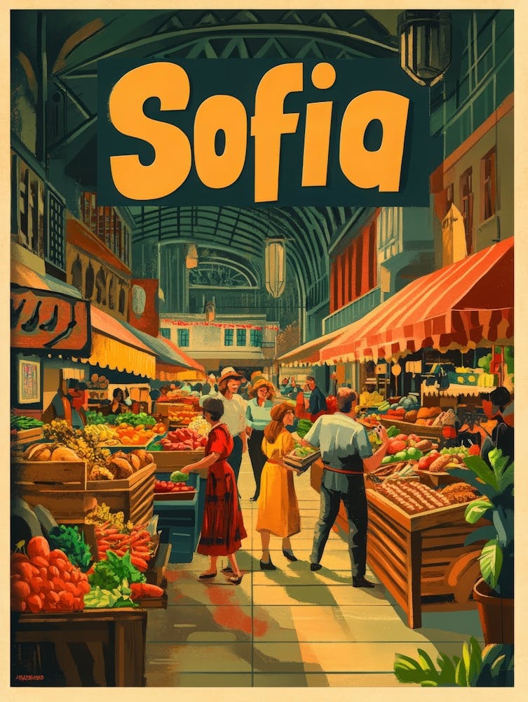 Aihrgdesign A 1970s Inspired Travel Poster For Sofia 4