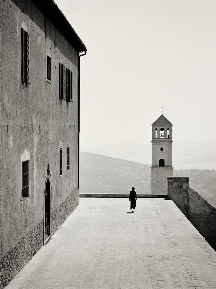 Assisi, Italie, Photographie analogique noir et blanc 3