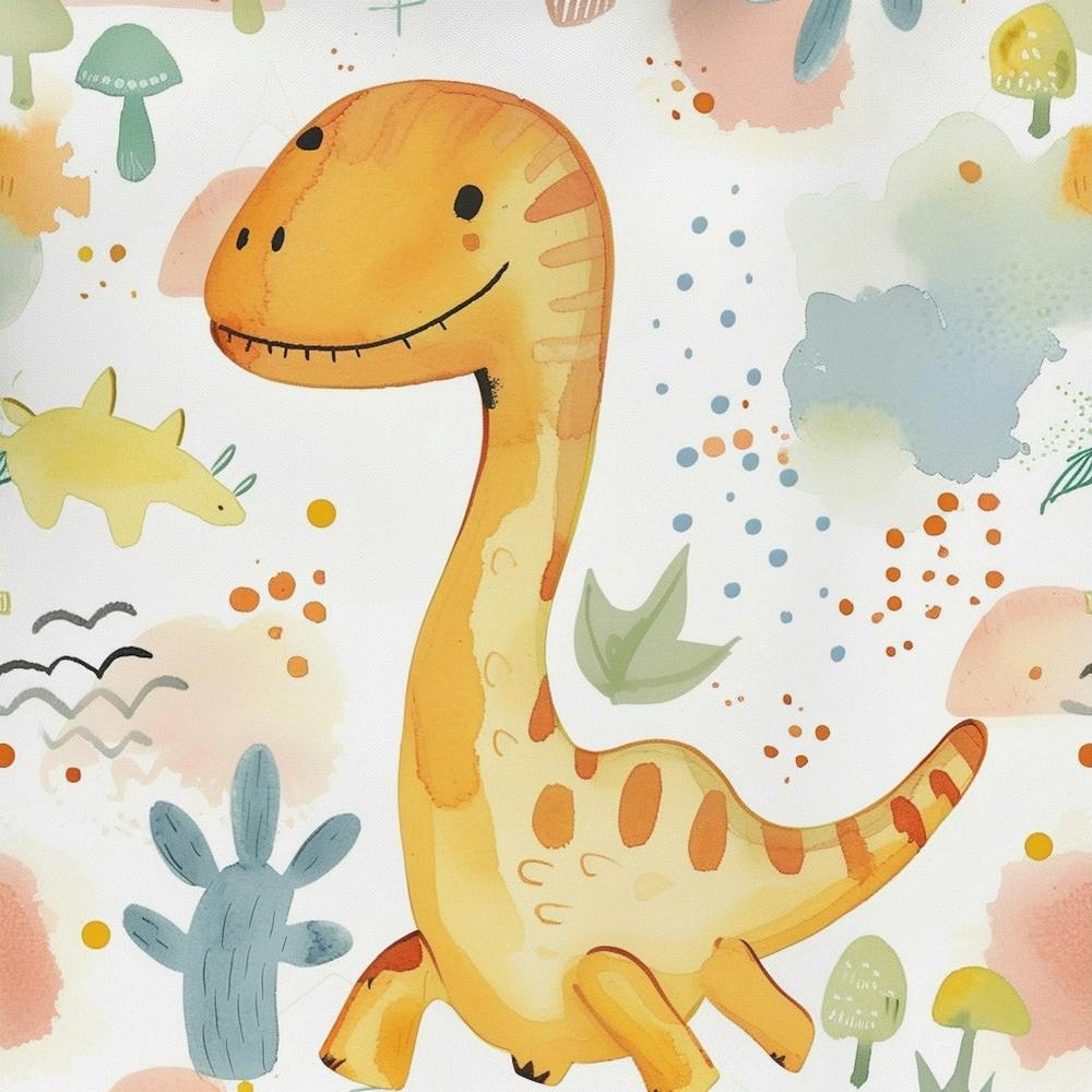 Muted Pastels Cute Dinosaur