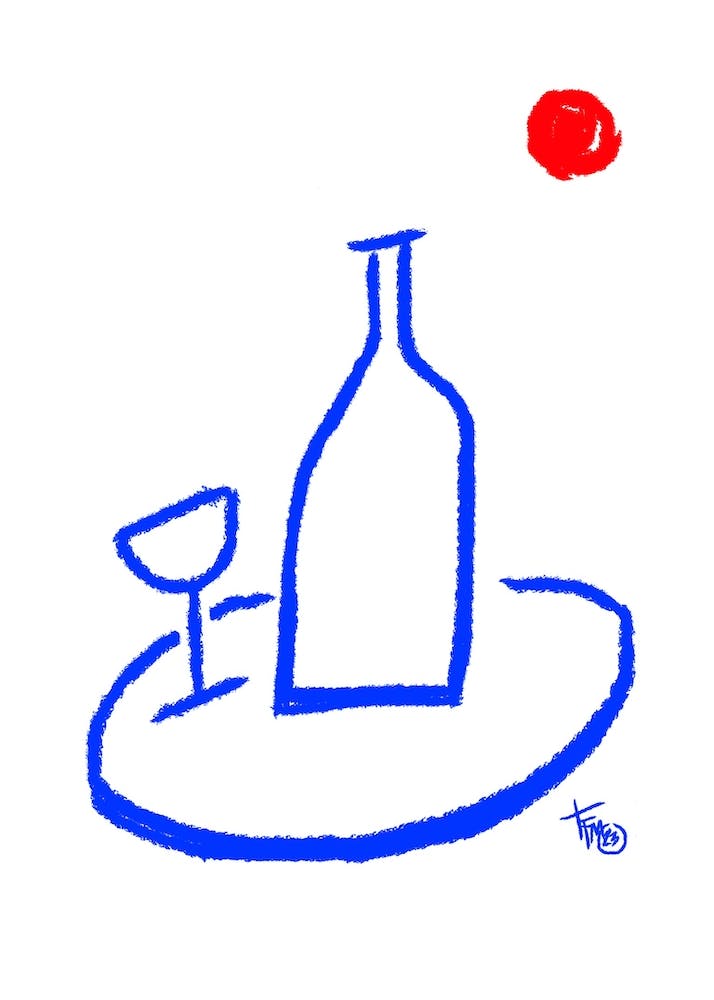 Just a glass of wine in a 5@7