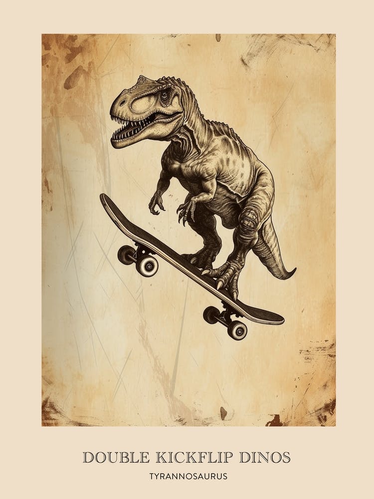 Tyrannosaurus Vintage Dinosaur Poster 1