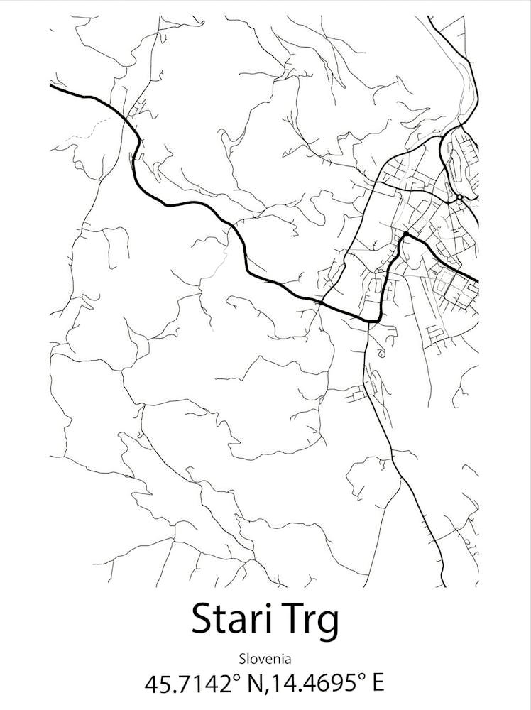 Stari Trg,Slovenia Minimalist Map