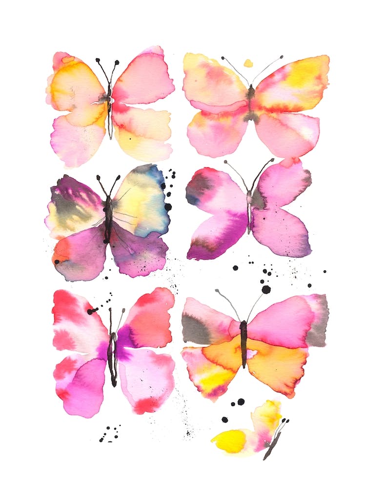 Magische Schmetterlinge Aquarell
