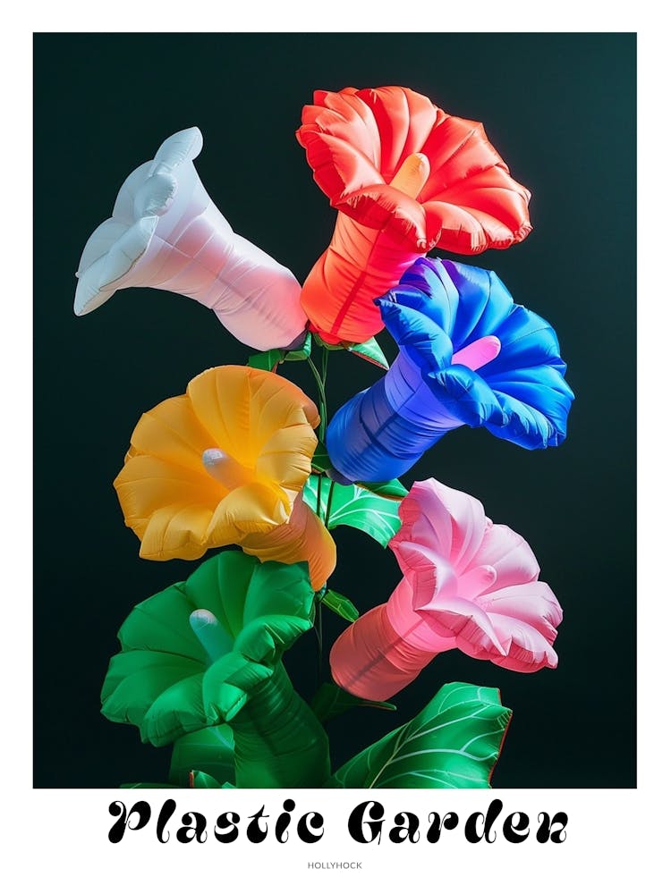 Bright Inflatable Flowers Poster Hollyhock 1