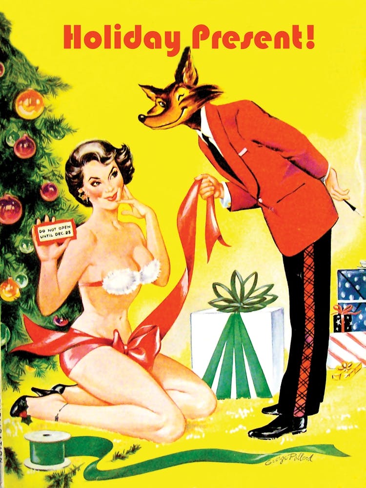 Pin Up Girl And A Winking Wolf