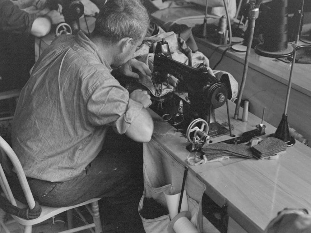 Closeup Of Cloak Operator In Cooperative Garment Factory At Jersey Homesteads, Hightstown, New Jersey By Russell Lee