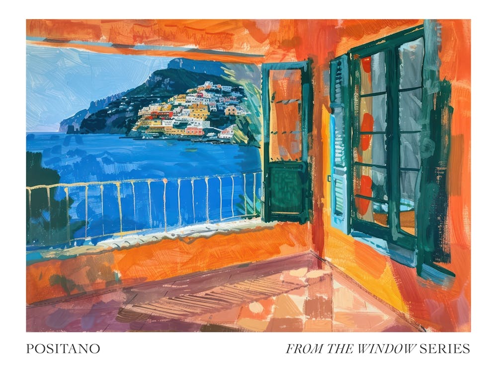 Positano From The Window Series Poster Painting 2