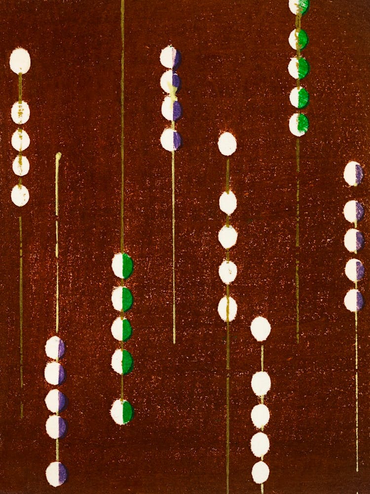 Vintage Ukiyo-e Woodblock Print Of Japanese Textile, Shima Shima, Furuya Korin (281)