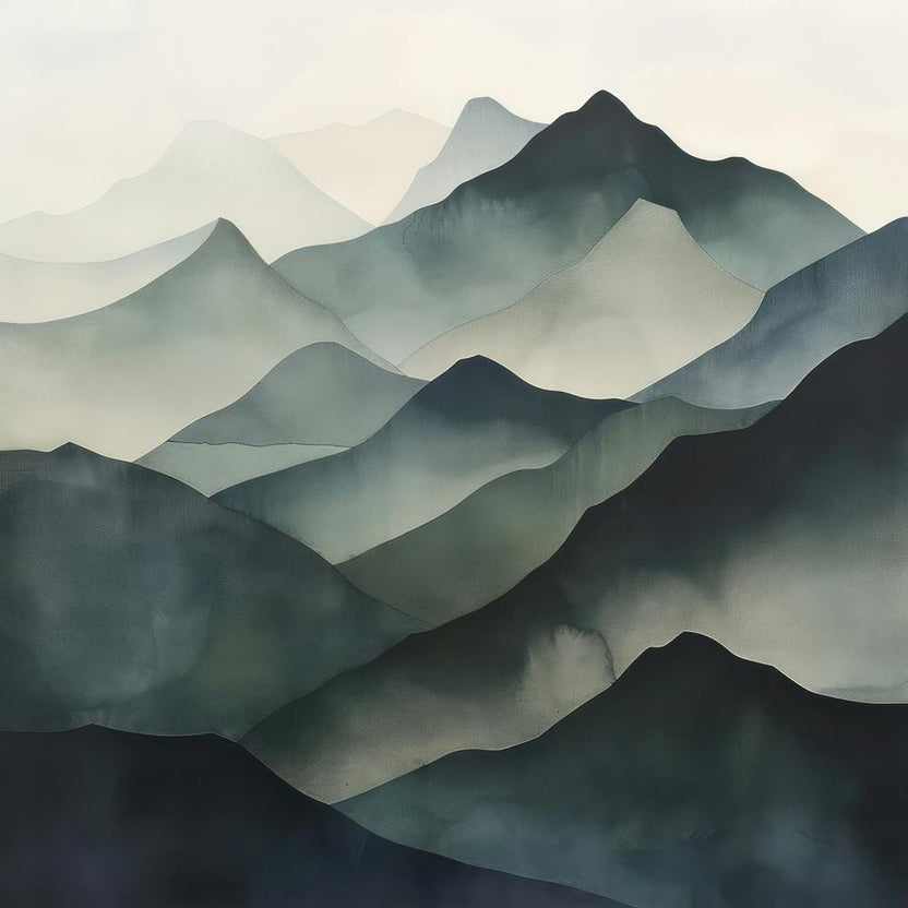 Japanese Watercolour Of Mount Hiuchi 2