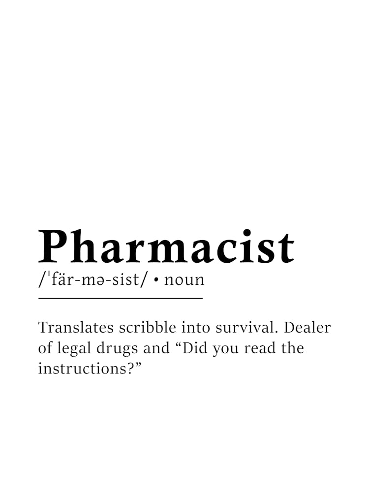 Pharmacist Definition Poster - Dictionary