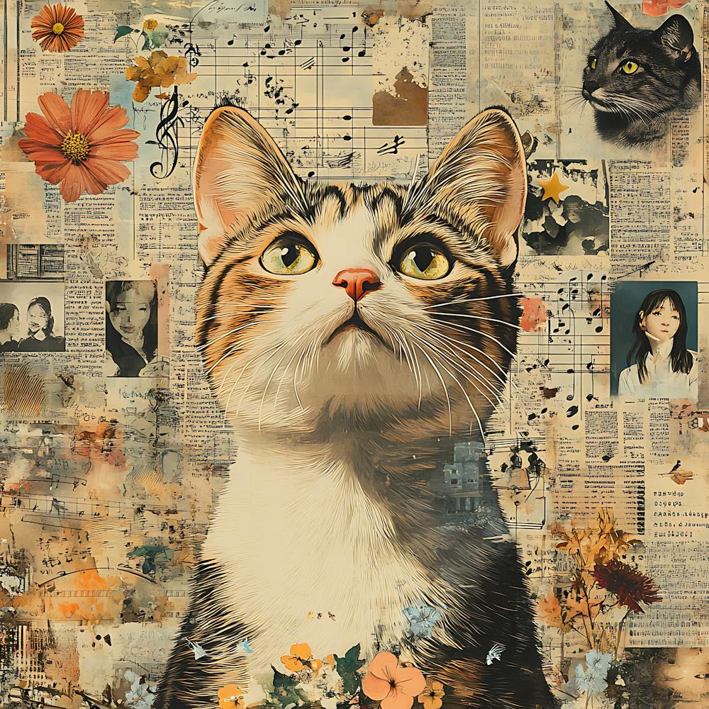 Vintage Cat On Paper 2